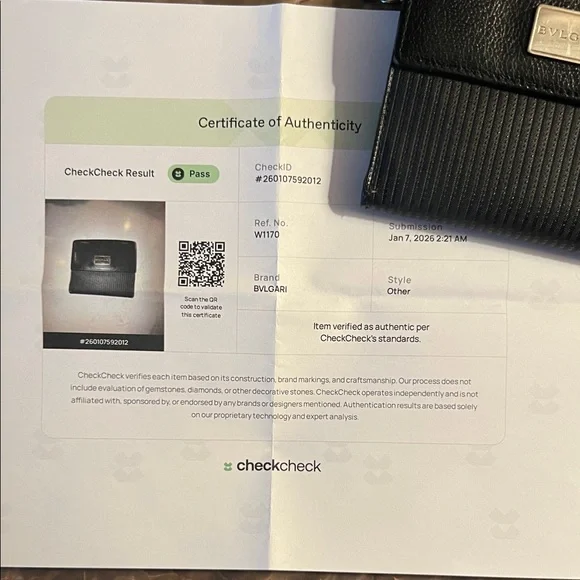 Bvlgari Black Leather Wallet w/ COA - Picture 10 of 12